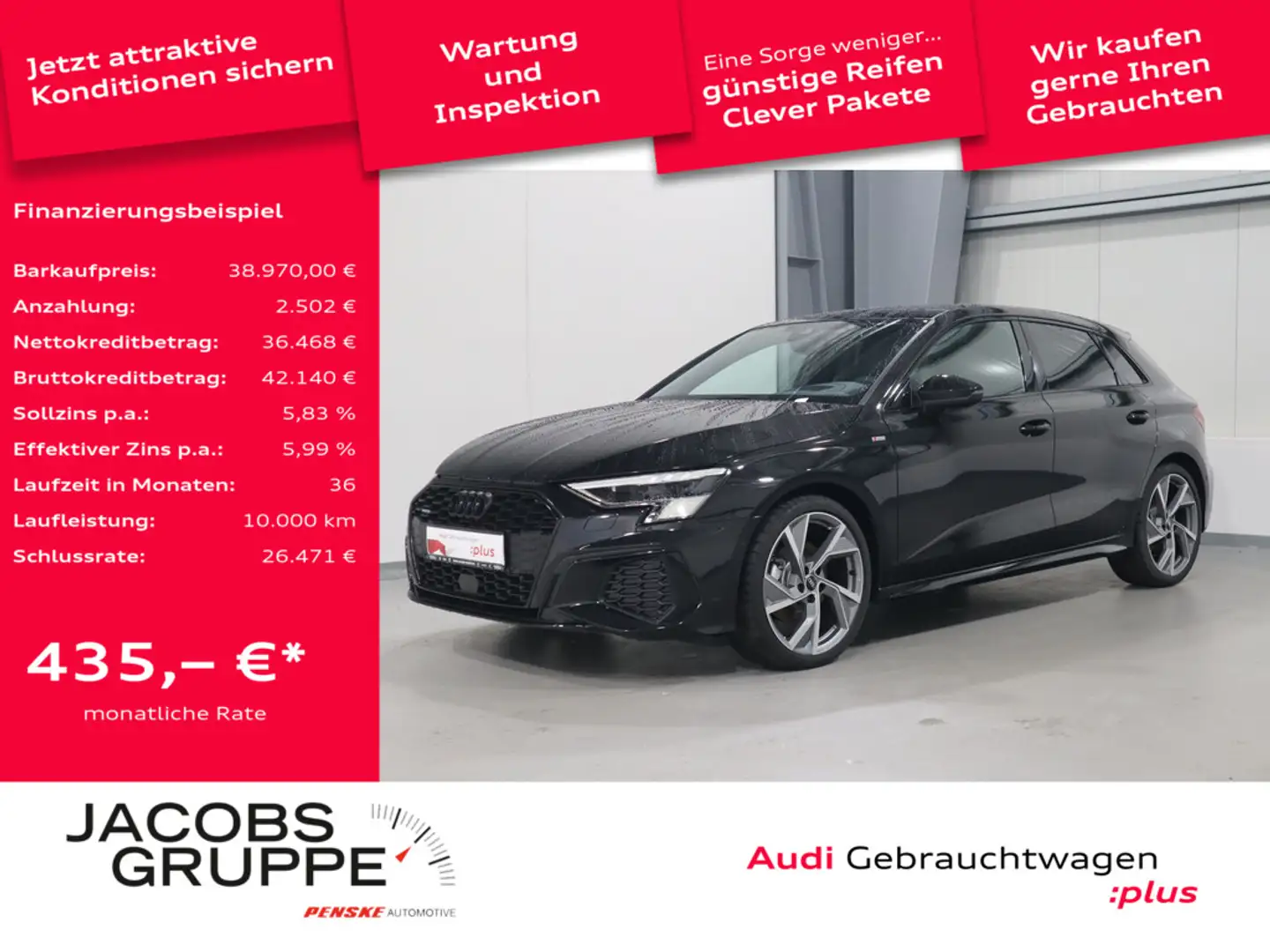 Audi A3 Sportback 40 TDI quattro S line B&O*Panorama*Matrix-LED * Schwarz - 1