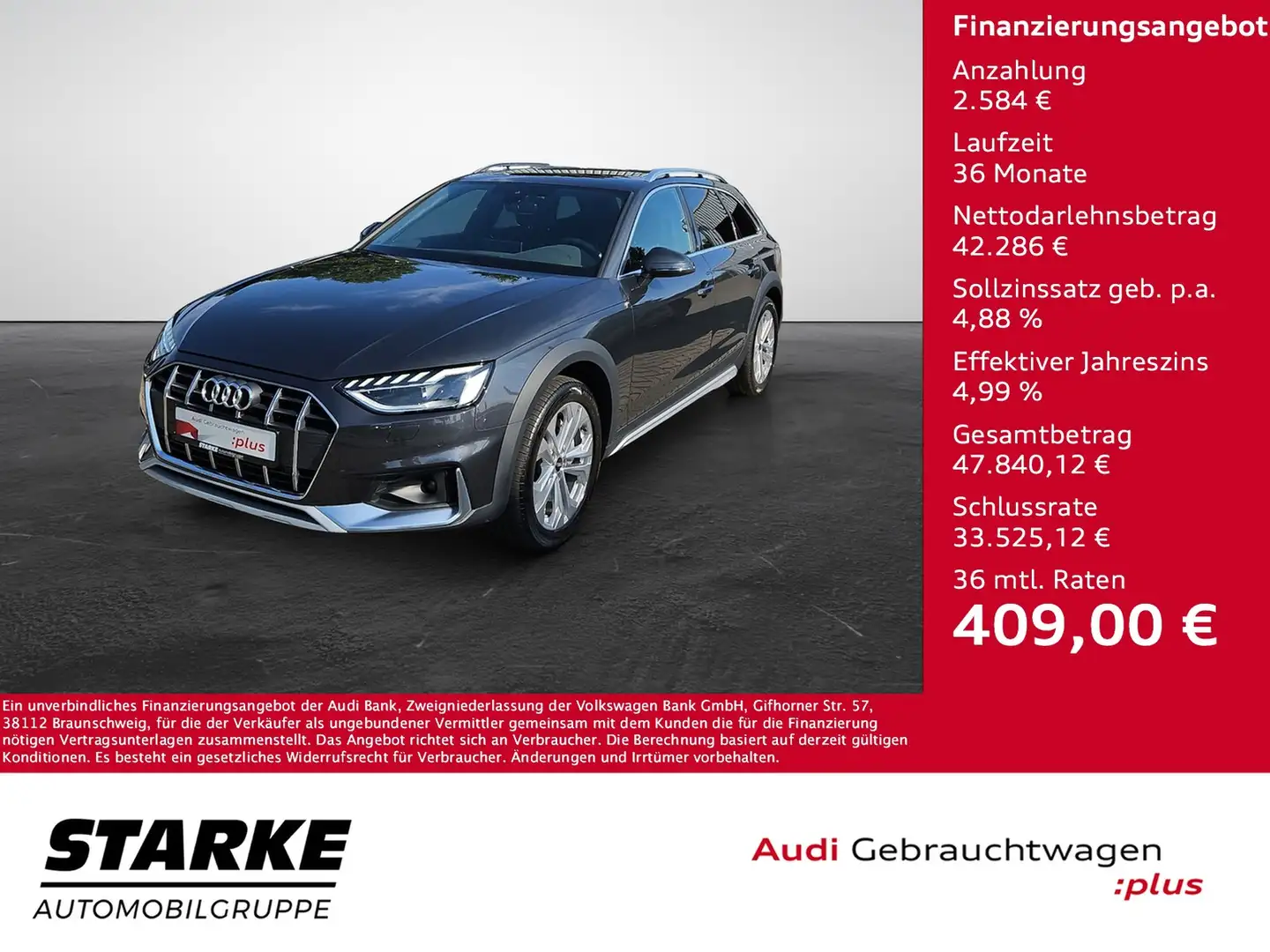 Audi A4 allroad 40 TDI S tronic quattro Navi plus LED Pano ACC ... Grau - 1