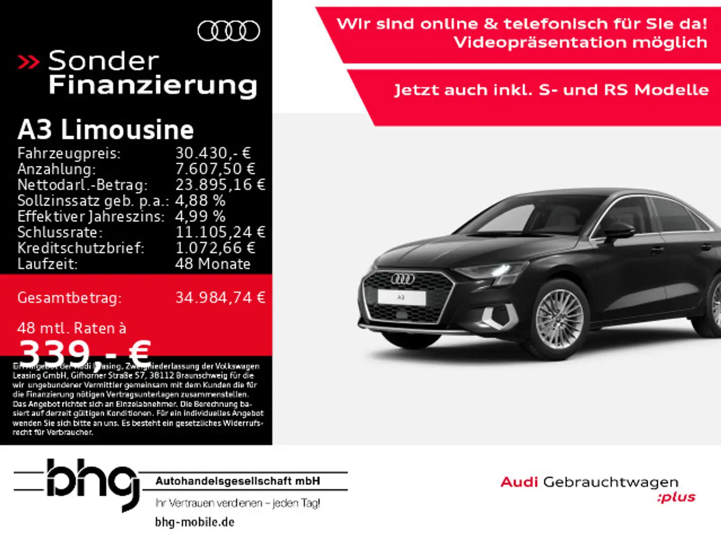 Audi A3 advanced 35 TFSI Schwarz - 1