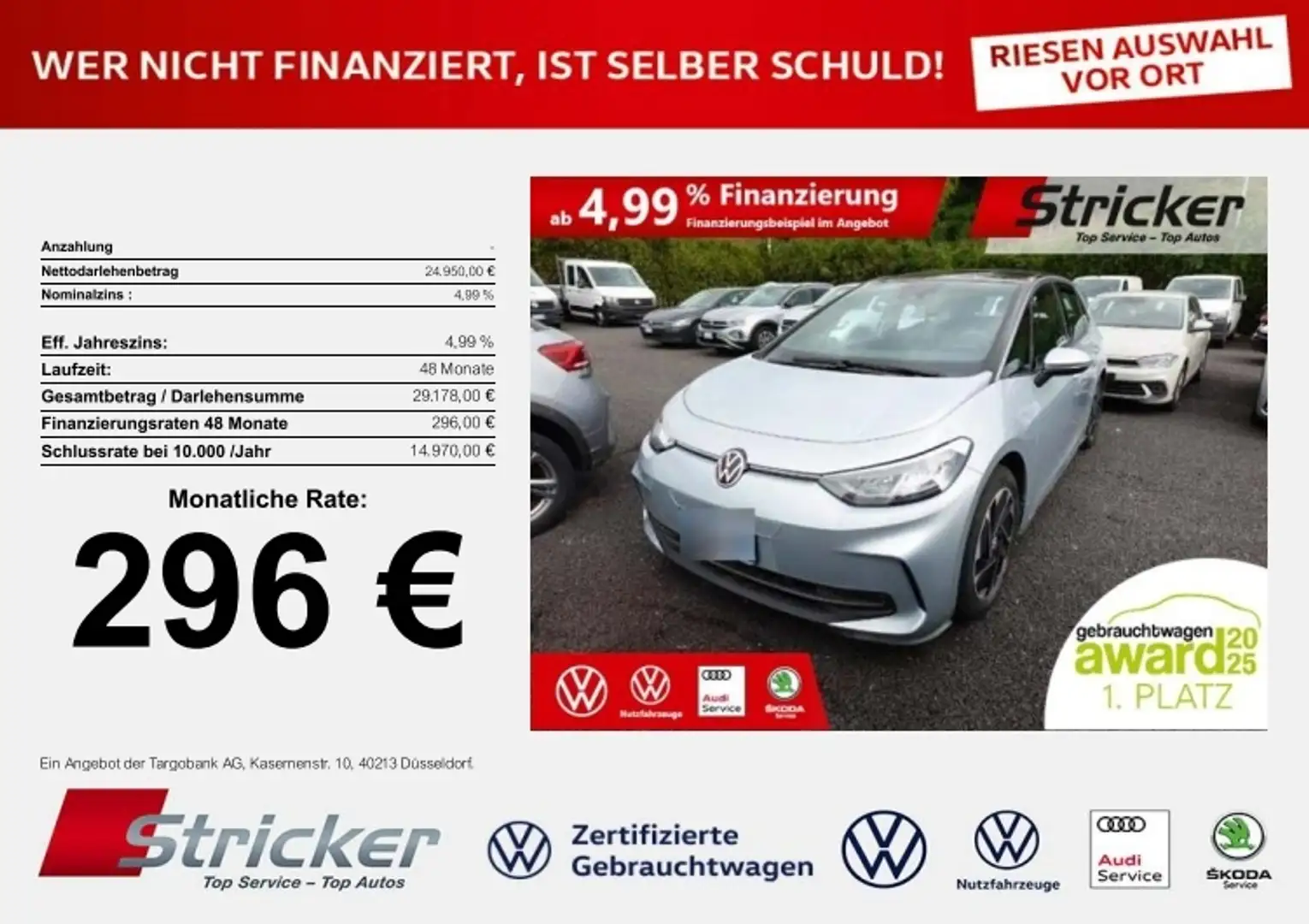 Volkswagen ID.3 Pro 150/58 296,-ohne Anzahlung ACC Silber - 1