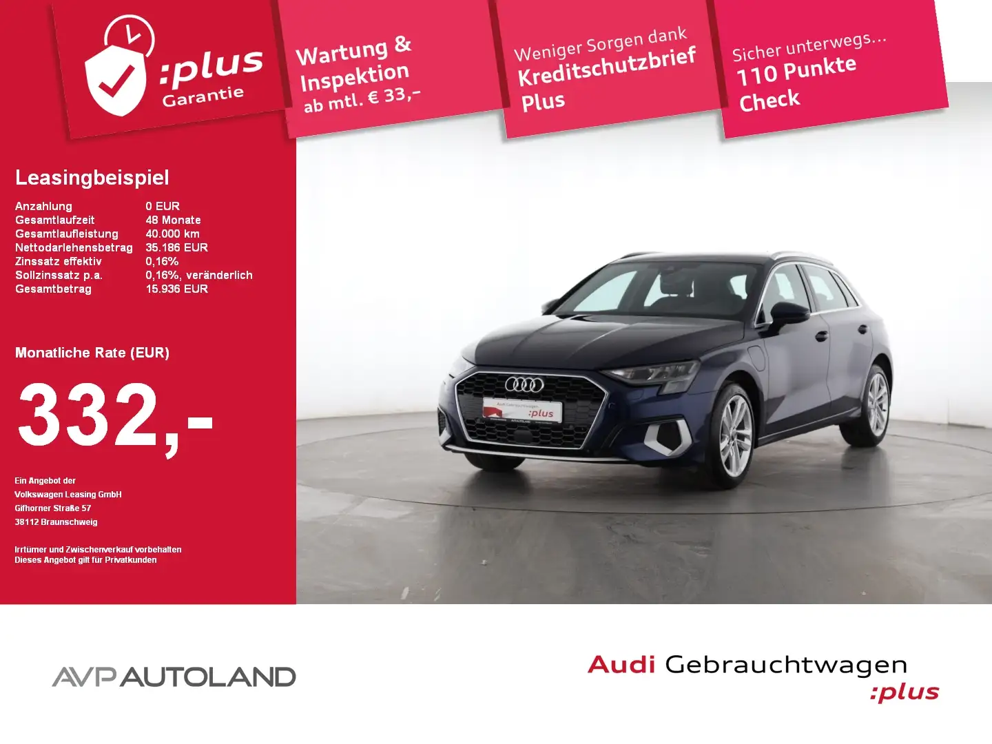 Audi A3 Sportback 40 TFSI e advanced | MMI NAVI+ Blau - 1