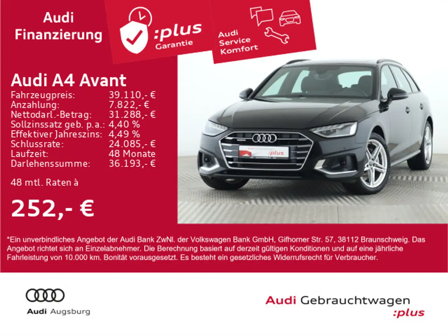 Audi A4 advanced 40TDI qu. PANO*VIRTUAL*8-fach* Schwarz - 1