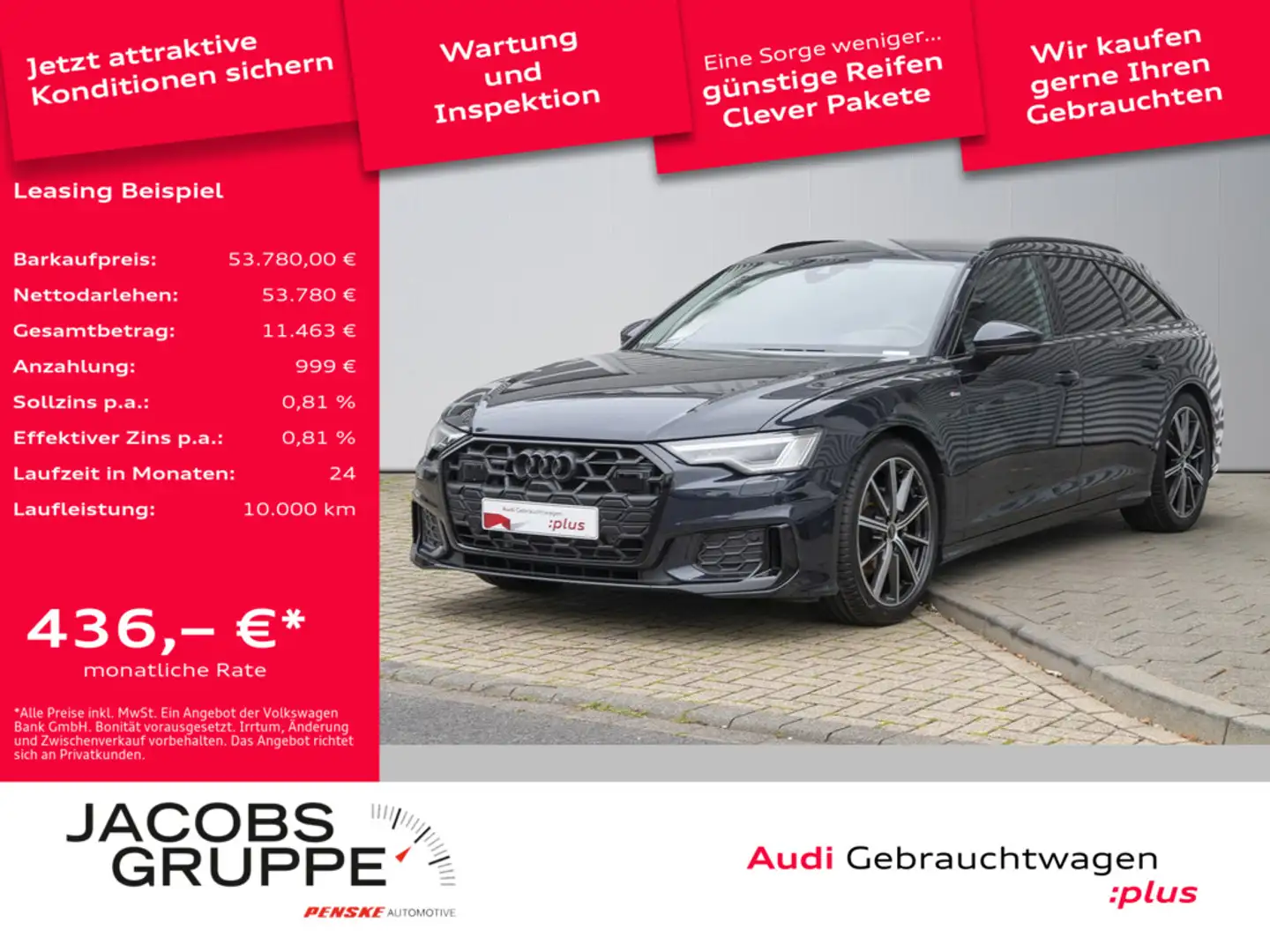Audi A6 Avant S line 40 TDI quattro S tronic AHK*Matrix*20 Blau - 1