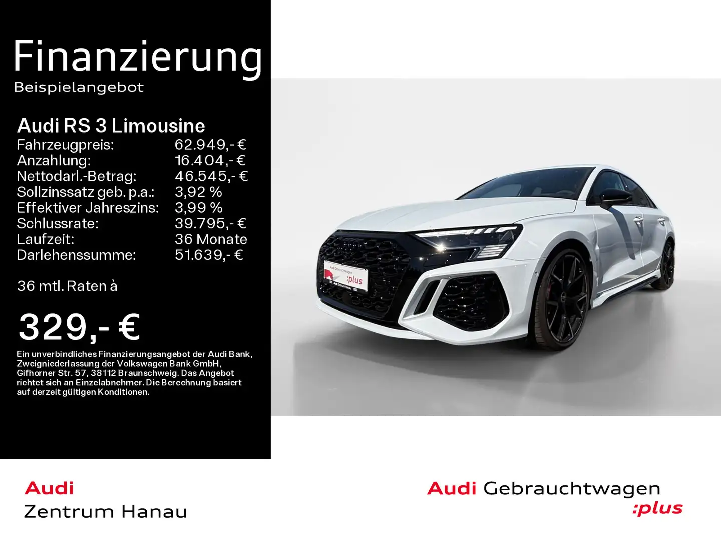Audi RS3 *B&O*MATRIX*NAVI-PLUS*280KM/H*OPTI Белый - 1