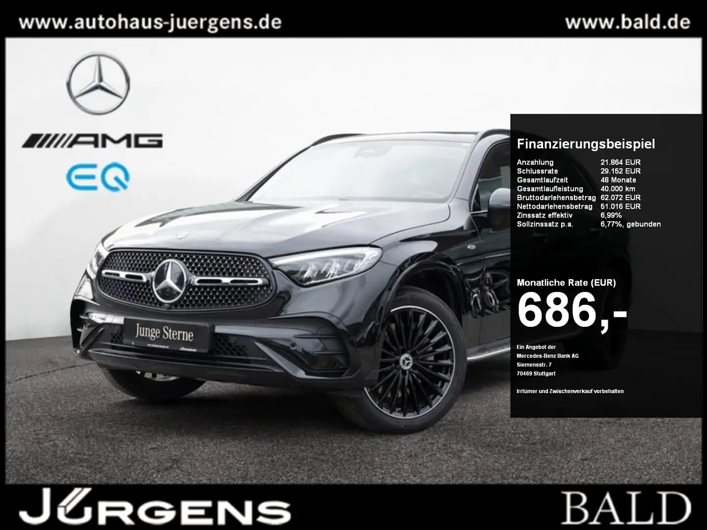 Mercedes-Benz GLC 400 e 4M AMG-Sport/Pano/AHK/Sitzklima/Night Schwarz - 1