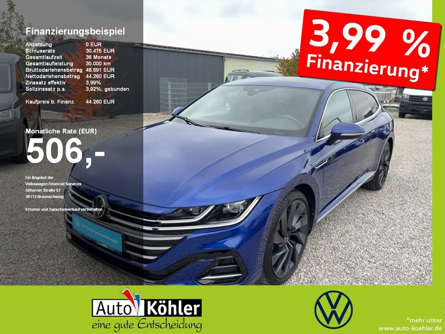 Volkswagen Arteon SB R-Line NWAnschlussgarantie bis 10/2029 Blau - 1