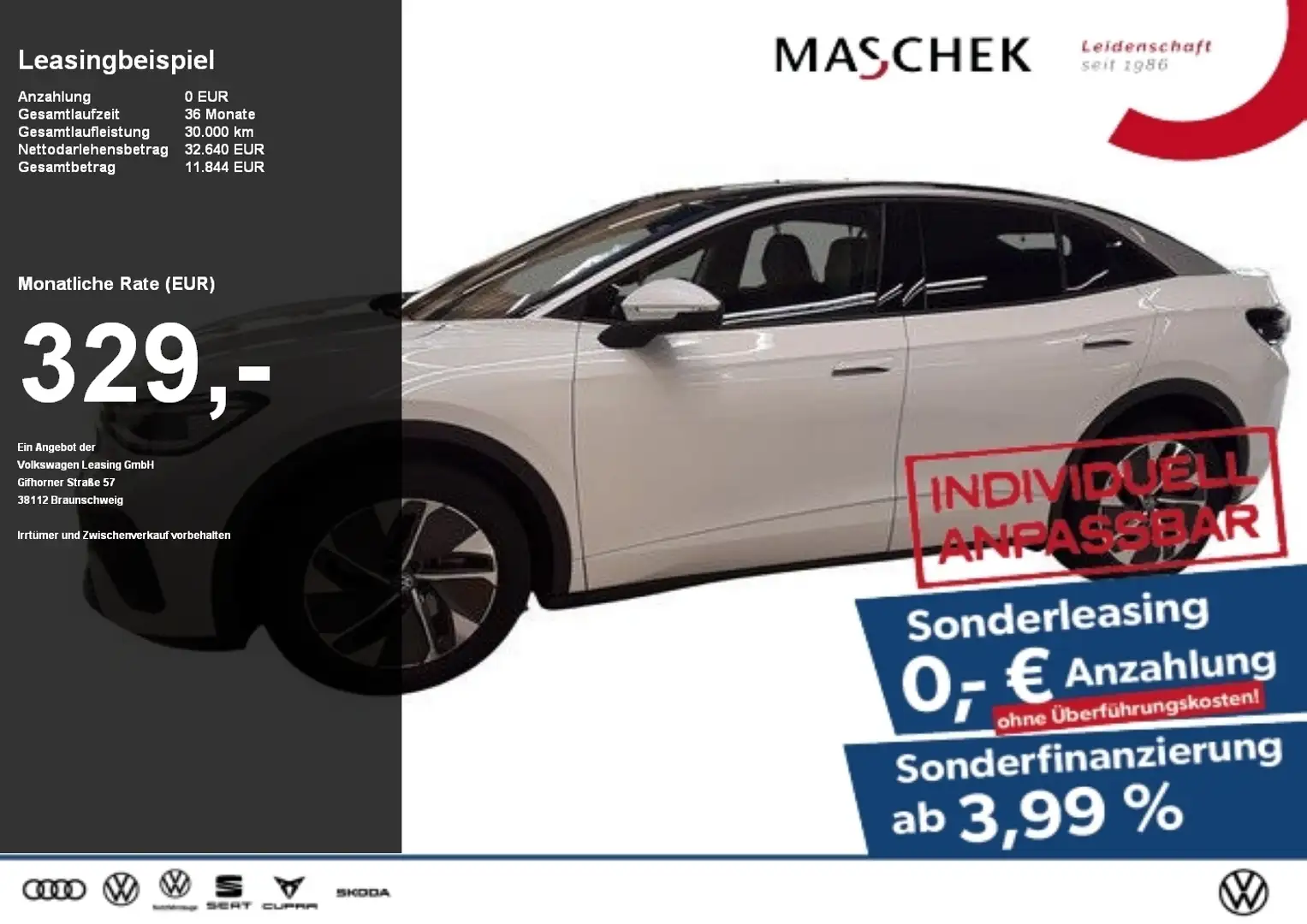 Volkswagen ID.5 Pure Sonderleasing Pano Matrix Wärmepumpe Lenkh Pa Schwarz - 1