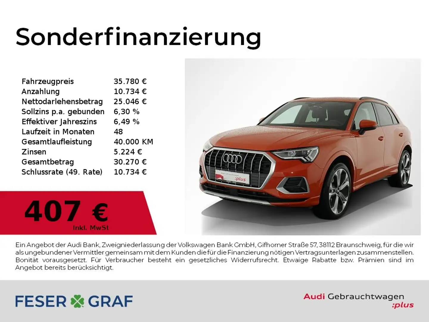 Audi Q3 35 TFSI S tronic S Line Int Leder,Navi,LED,AHK Orange - 1