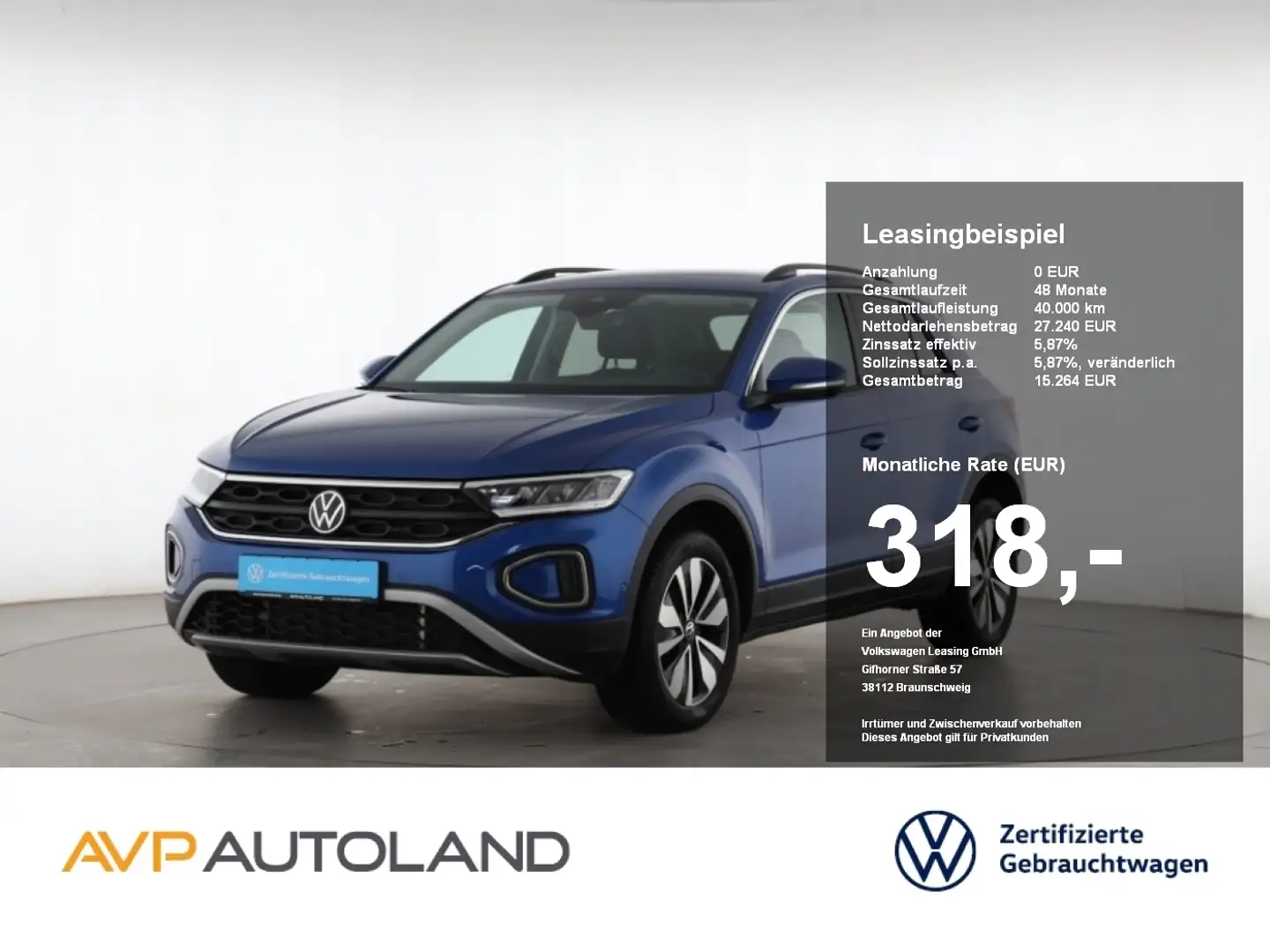 Volkswagen T-Roc 1.5 TSI DSG MOVE | NAVI | ACC | LED | Blau - 1