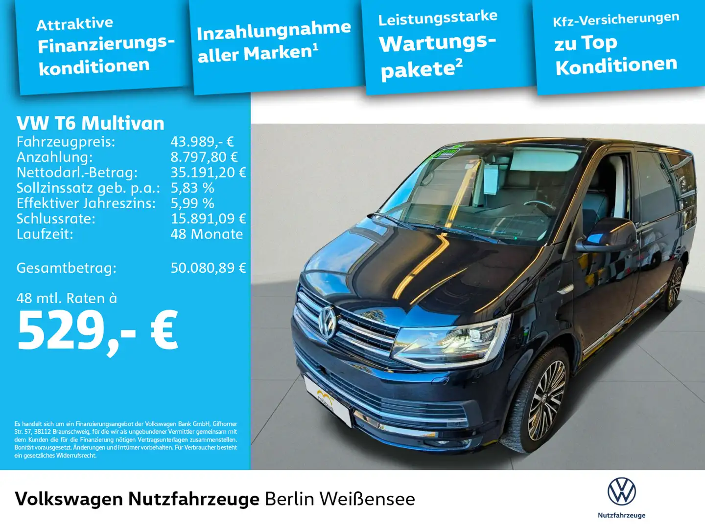 Volkswagen T6 Multivan 2.0 TDI Generation Six *DSG*ACC*LED* Schwarz - 2