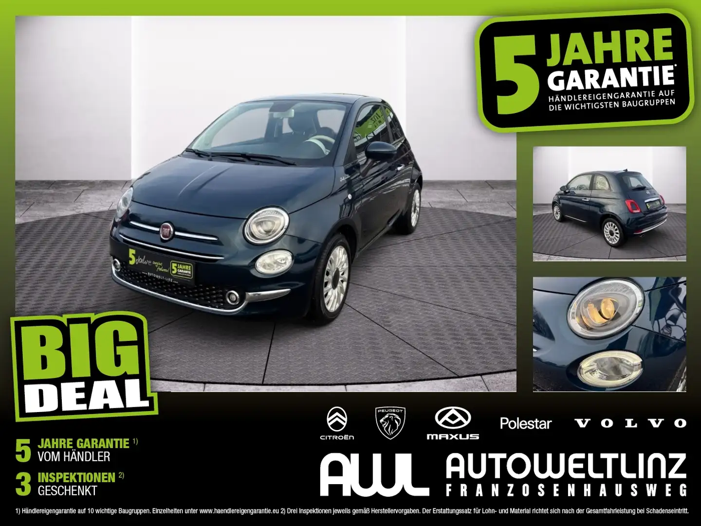 Fiat 500 Hybrid 70 Dolcevita Pano+KlimaA+LM+PDC Blau - 1