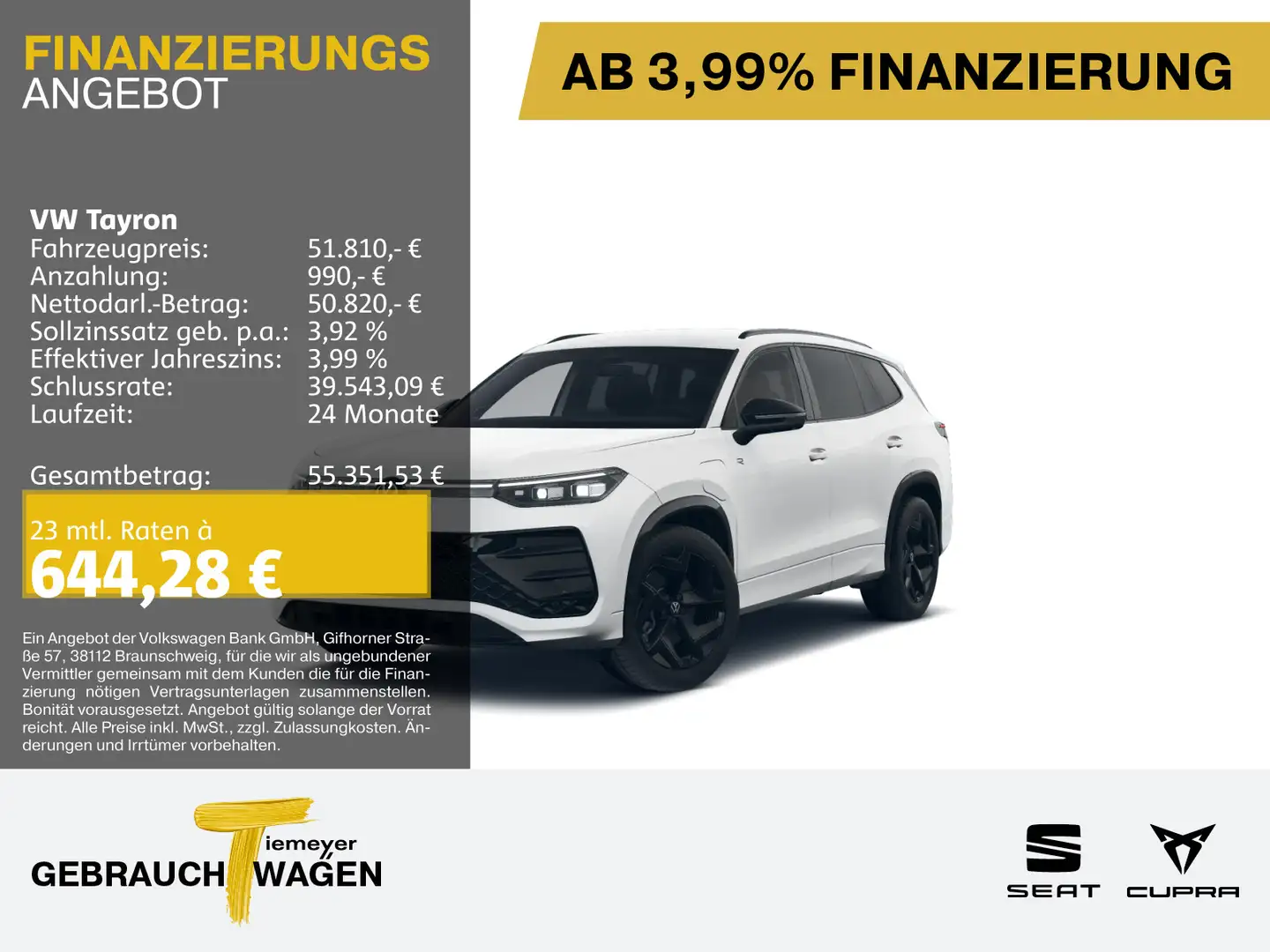 Volkswagen Tayron eHybrid R-LINE BLACK LEDER AHK HuD HuK Weiß - 1