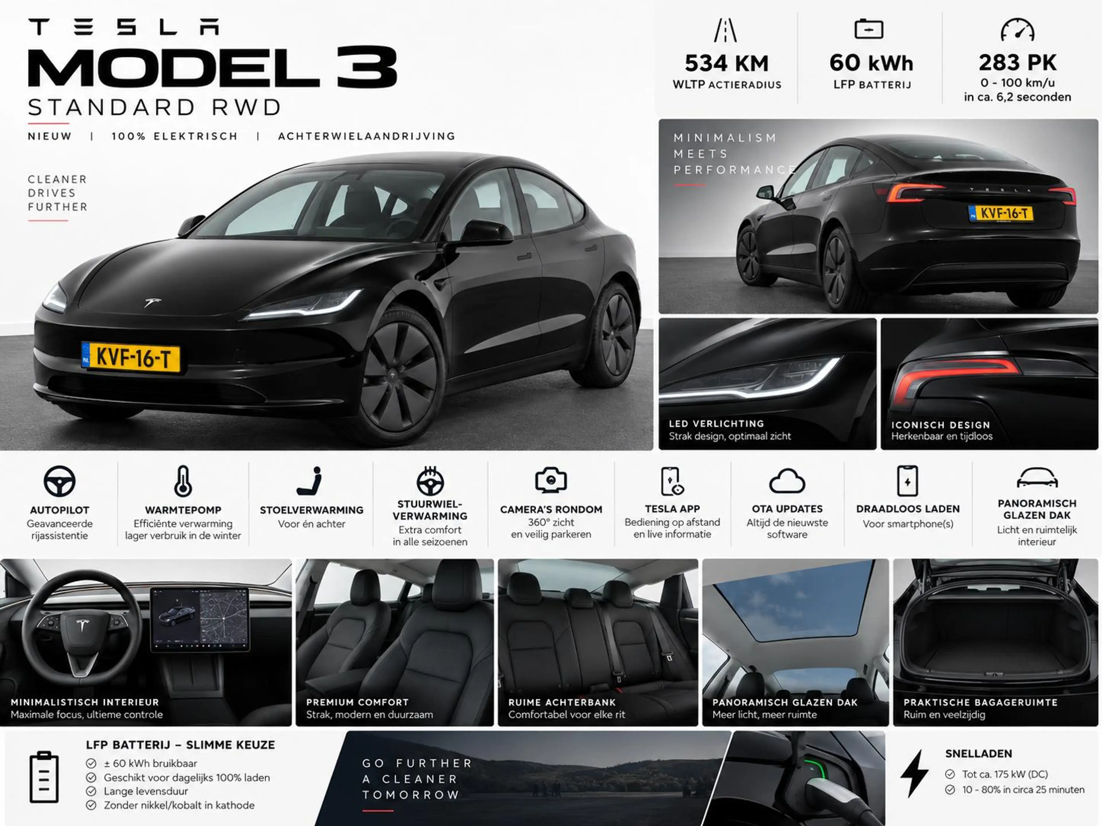 Tesla Model 3 RWD 60 kWh 534KM LFP AUTOPILOT LED WARMTEPOMP STOE — photo 2