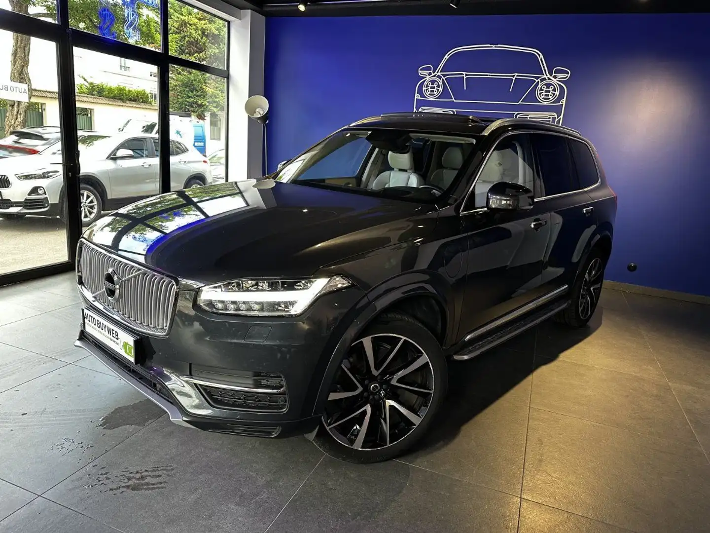 Volvo XC90 T8 Twin Engine 320%2B87 ch Geartronic 7pl Inscription Luxe Gris - 1