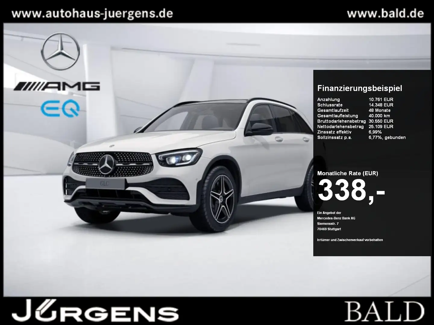 Mercedes-Benz GLC 220 d 4MATIC +AMG+MBUX+Wide+Pano+Night+Cam Blanc - 1