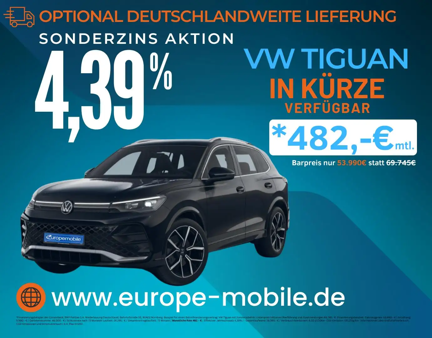 Volkswagen Tiguan 2026 H3 R-LINE 2.0 TDI SCR 193 DSG 4MOTION (Lag... Schwarz - 1