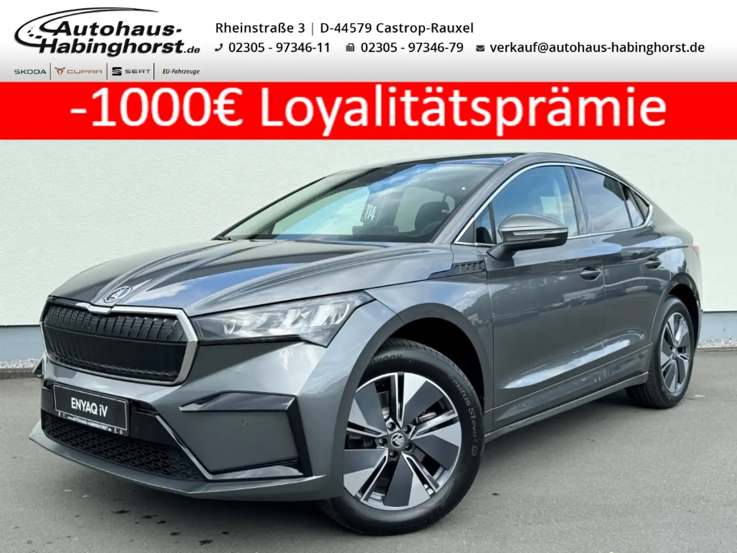 Skoda Enyaq Coupe 60 Kamera Kessy Climatr. Alu19 Shz LED Grau - 1
