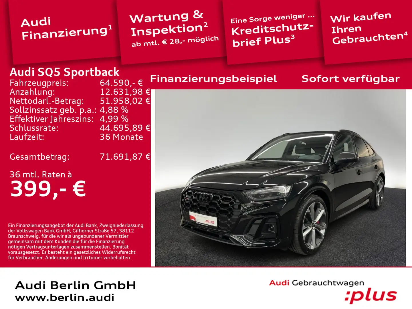 Audi SQ5 TDI tiptr. STDHZG 360°K HUD PANO Schwarz - 1