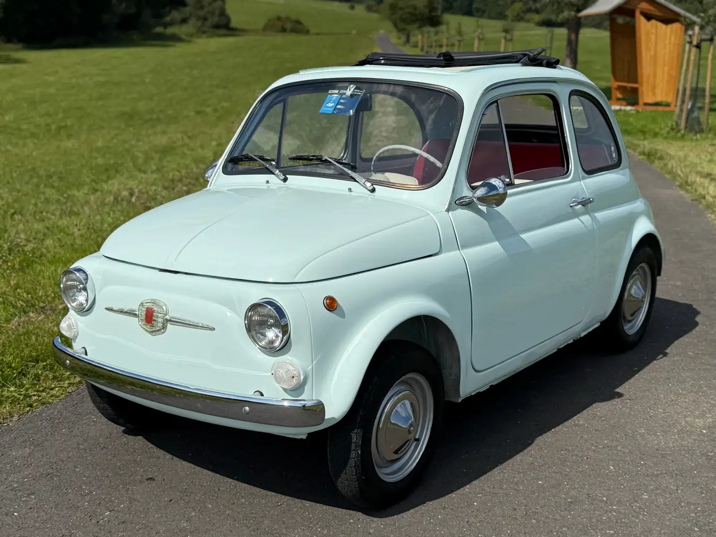Fiat 500 500 F RUNDTACHO  TÜV & H NEU Blauw - 1