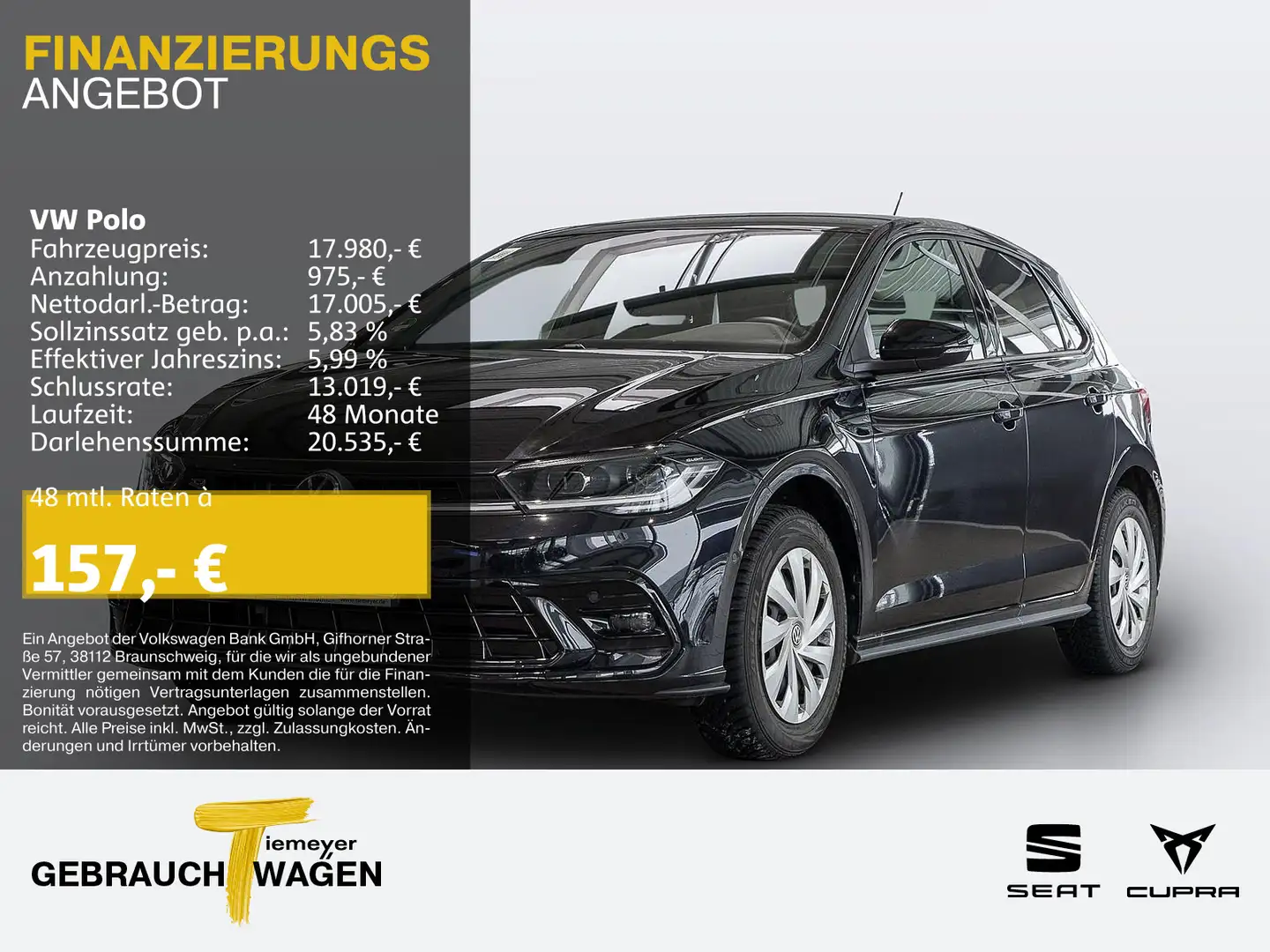 Volkswagen Polo 1.0 TSI R-LINE IQ.LIGHT KAMERA NAVI Zwart - 1