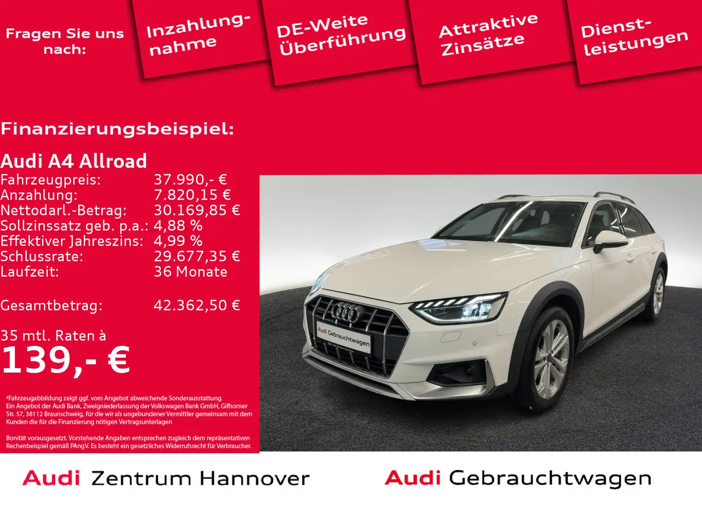 Audi A4 allroad A4 allroad 2.0 TDI quattro Kamera AHK LED virtua Weiß - 1