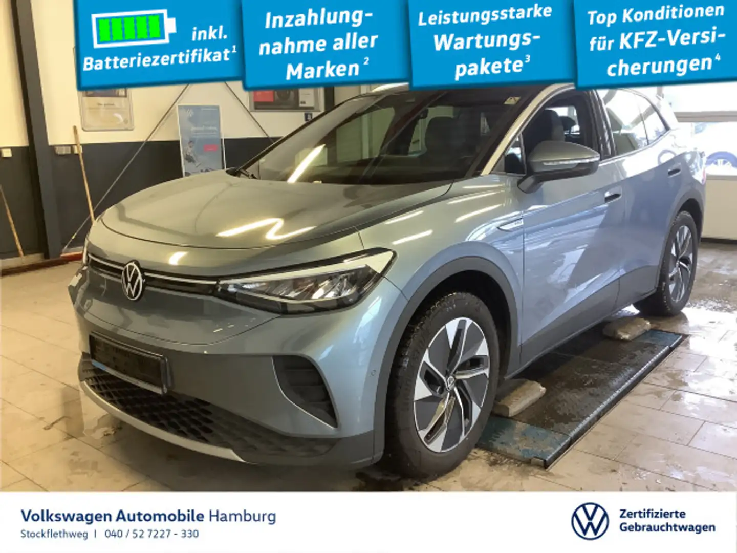 Volkswagen ID.4 Pro Performance AHK Navi HeadUp Sound ACC Blau - 1