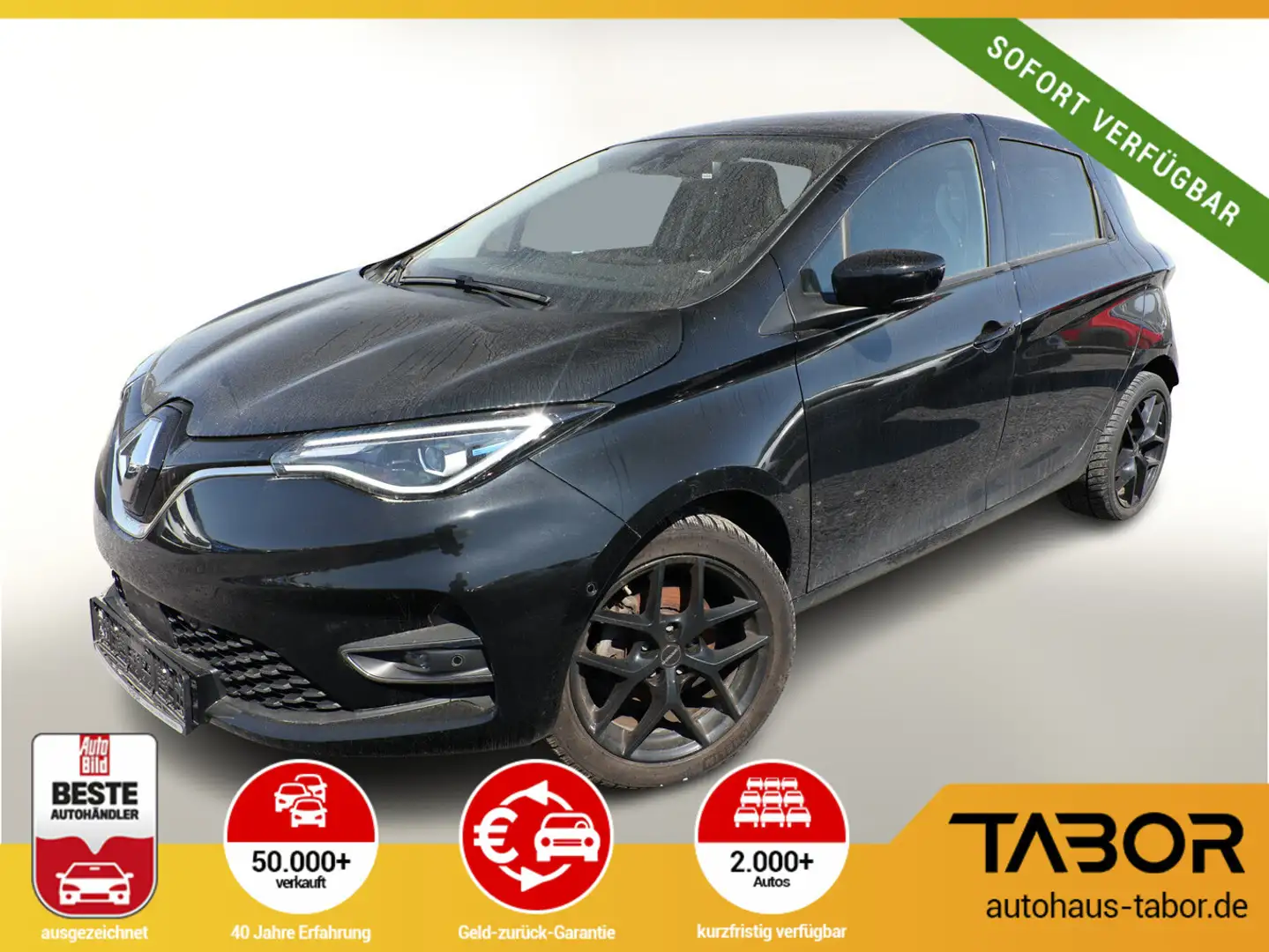 Renault ZOE ZE50 R135 Intens Miet-Bat. Nav SHZ Kam PDC Schwarz - 1