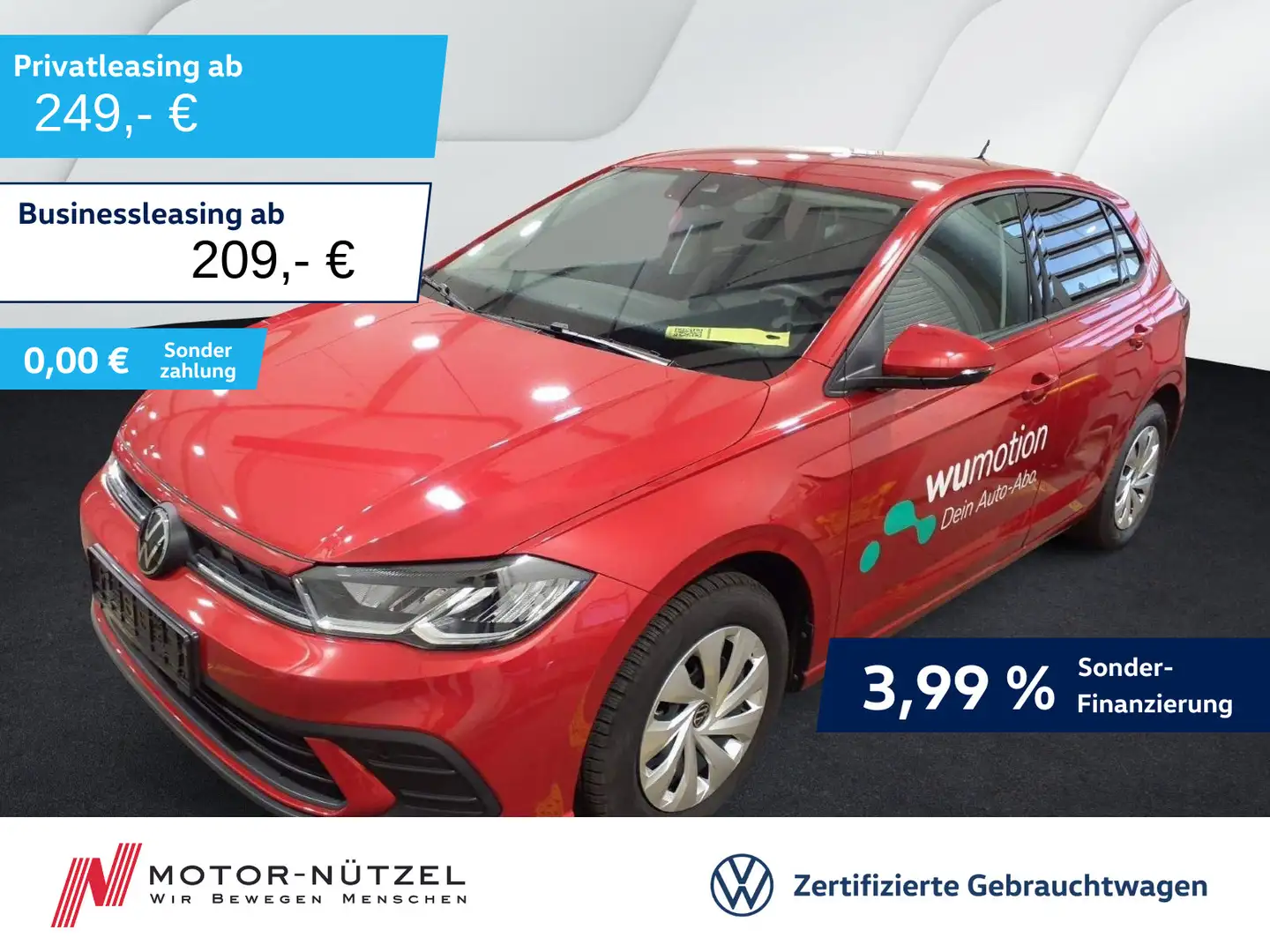 Volkswagen Polo 1.0 TSI LIFE LED+NAVI+ACC+DAB+SHZ+2xPDC+VC Rot - 1