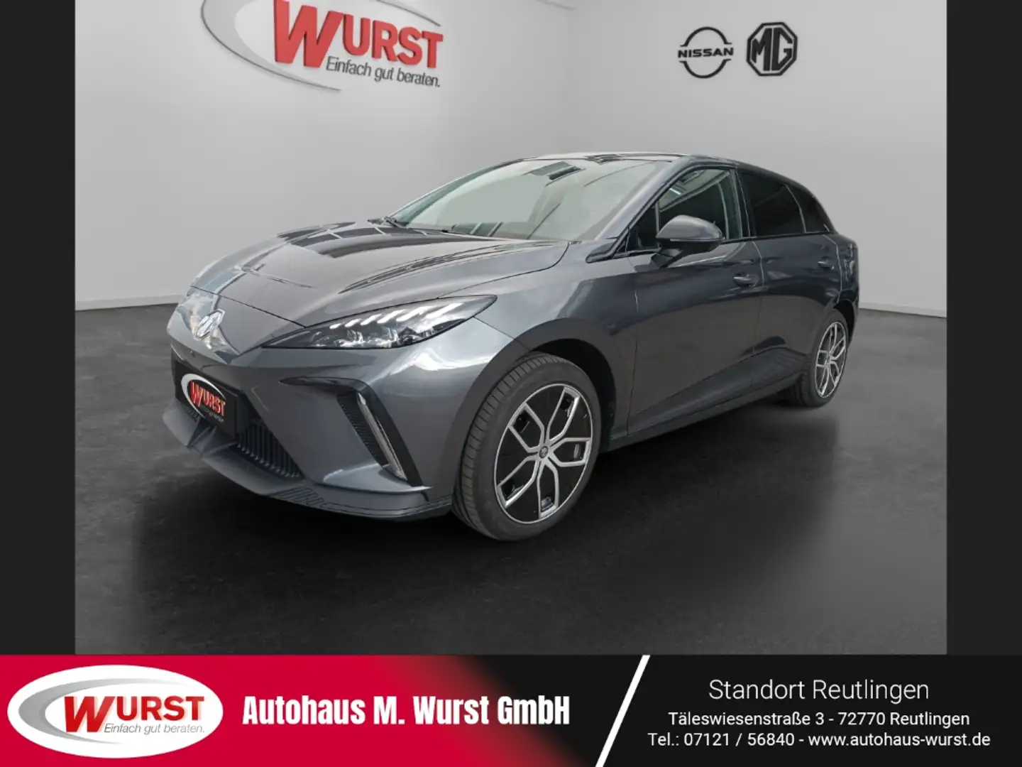 MG MG4 Luxury 64kW Wärmepumpe Rundumkameras LED ACC CarPl Grau - 1