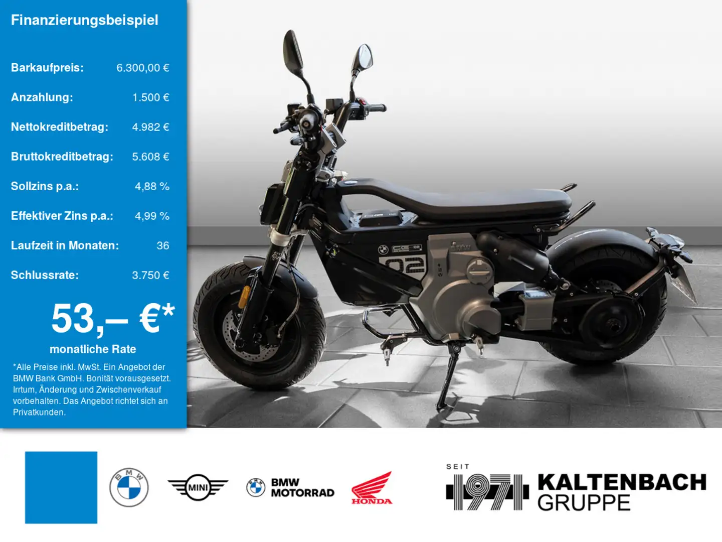 BMW CE 02 LED LED SCHEINWERFER Reichweite 90 km Schwarz - 1