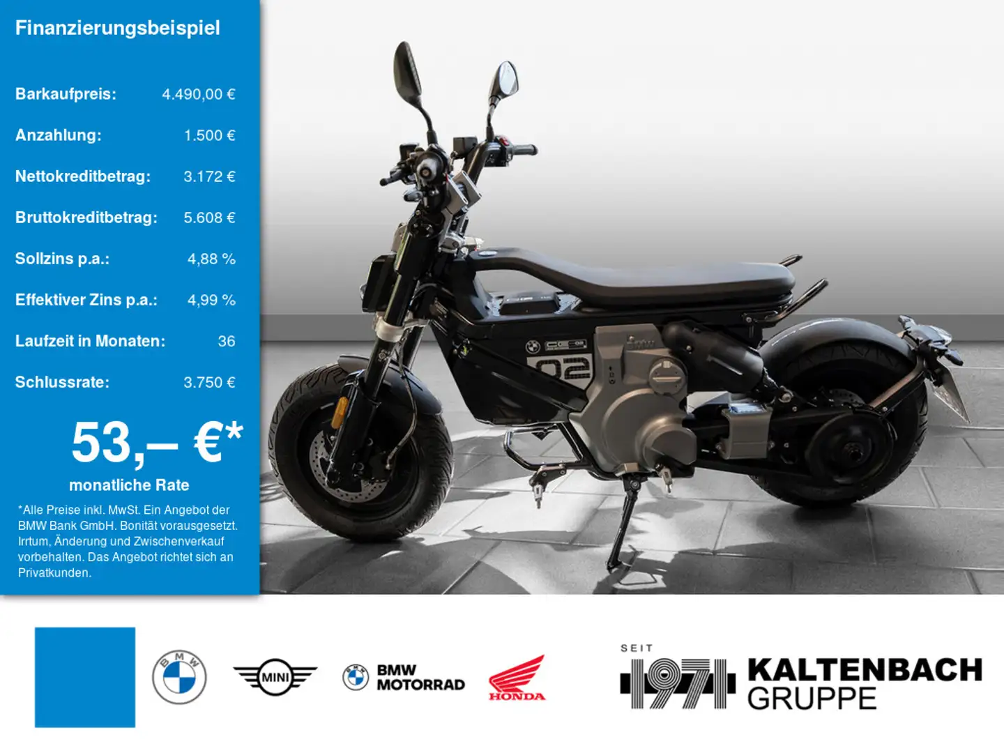 BMW CE 02 AM LED SCHEINWERFER Reichweite 45 km Noir - 1
