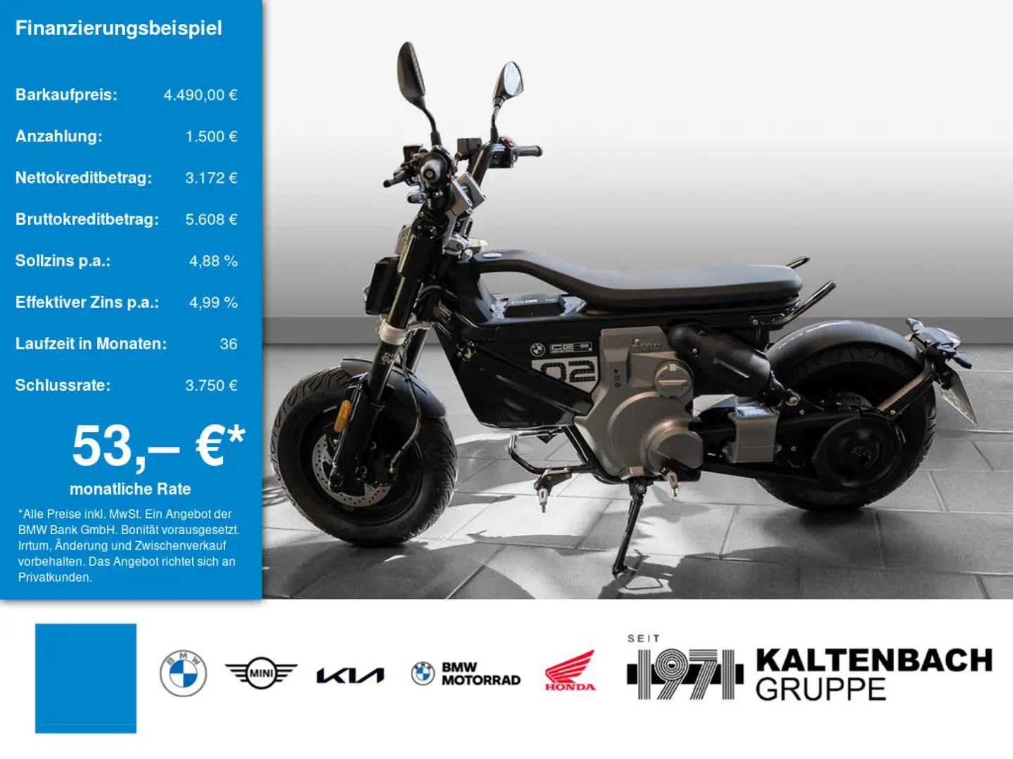 BMW CE 02 AM LED SCHEINWERFER Reichweite 45 km Fekete - 1