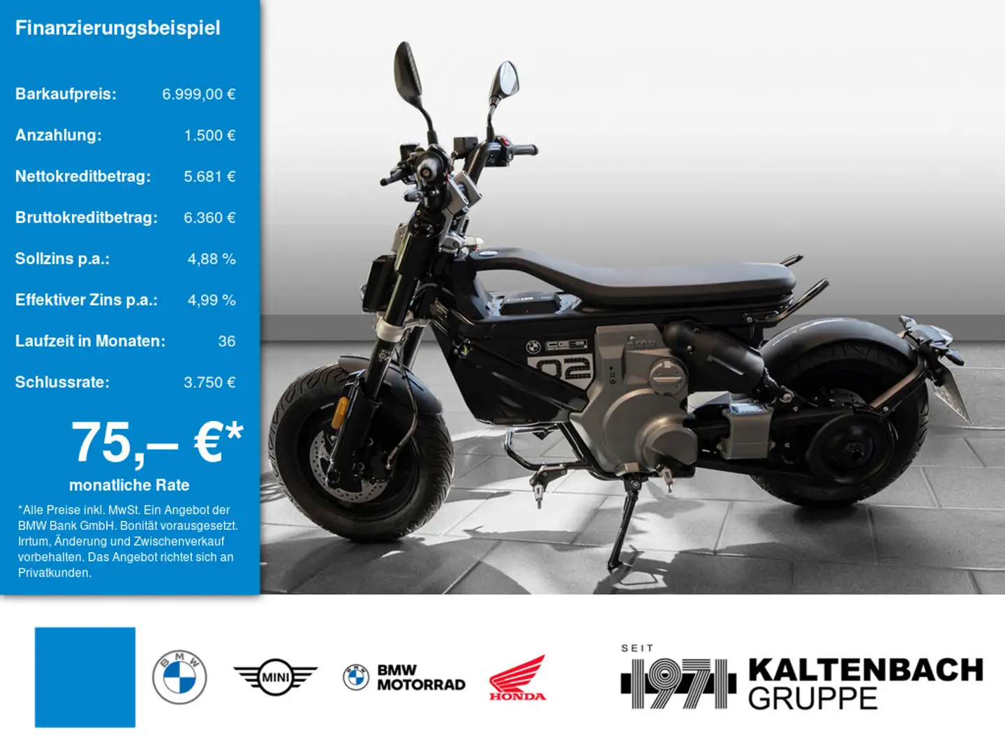 BMW CE 02 LED LED SCHEINWERFER Reichweite 90 km Negru - 1