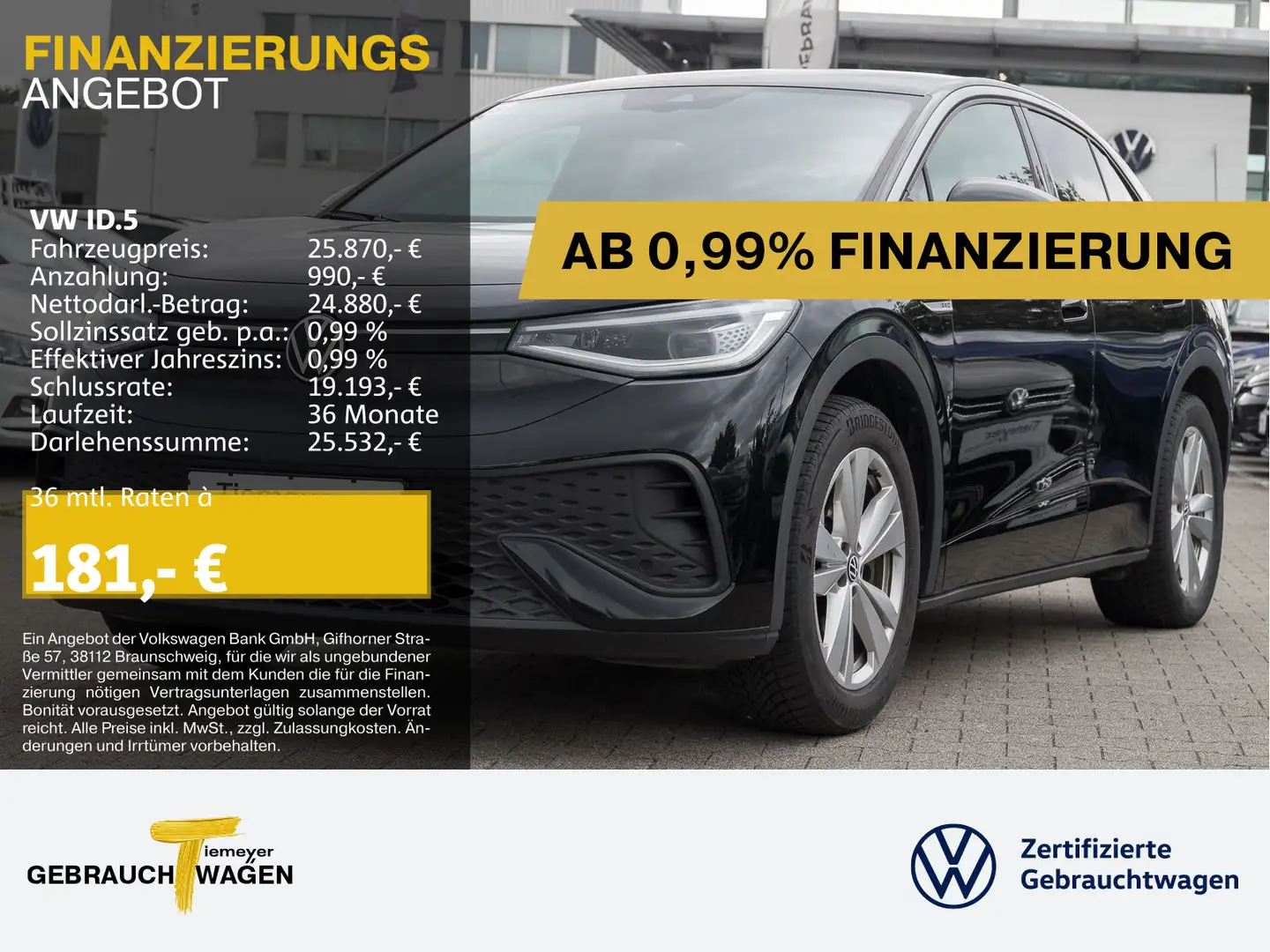 Volkswagen ID.5 PRO LM20 AHK NAVI LED Noir - 1