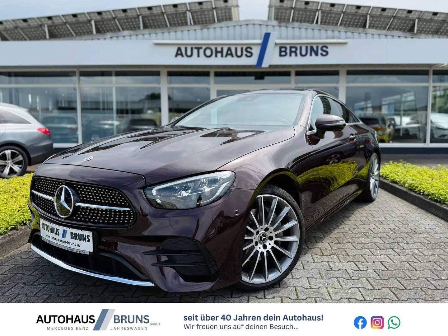 Mercedes-Benz E 300 d 4M COUPÈ AMG, 360°, Panodach, LM 20, Totw., SHZ, Rood - 1