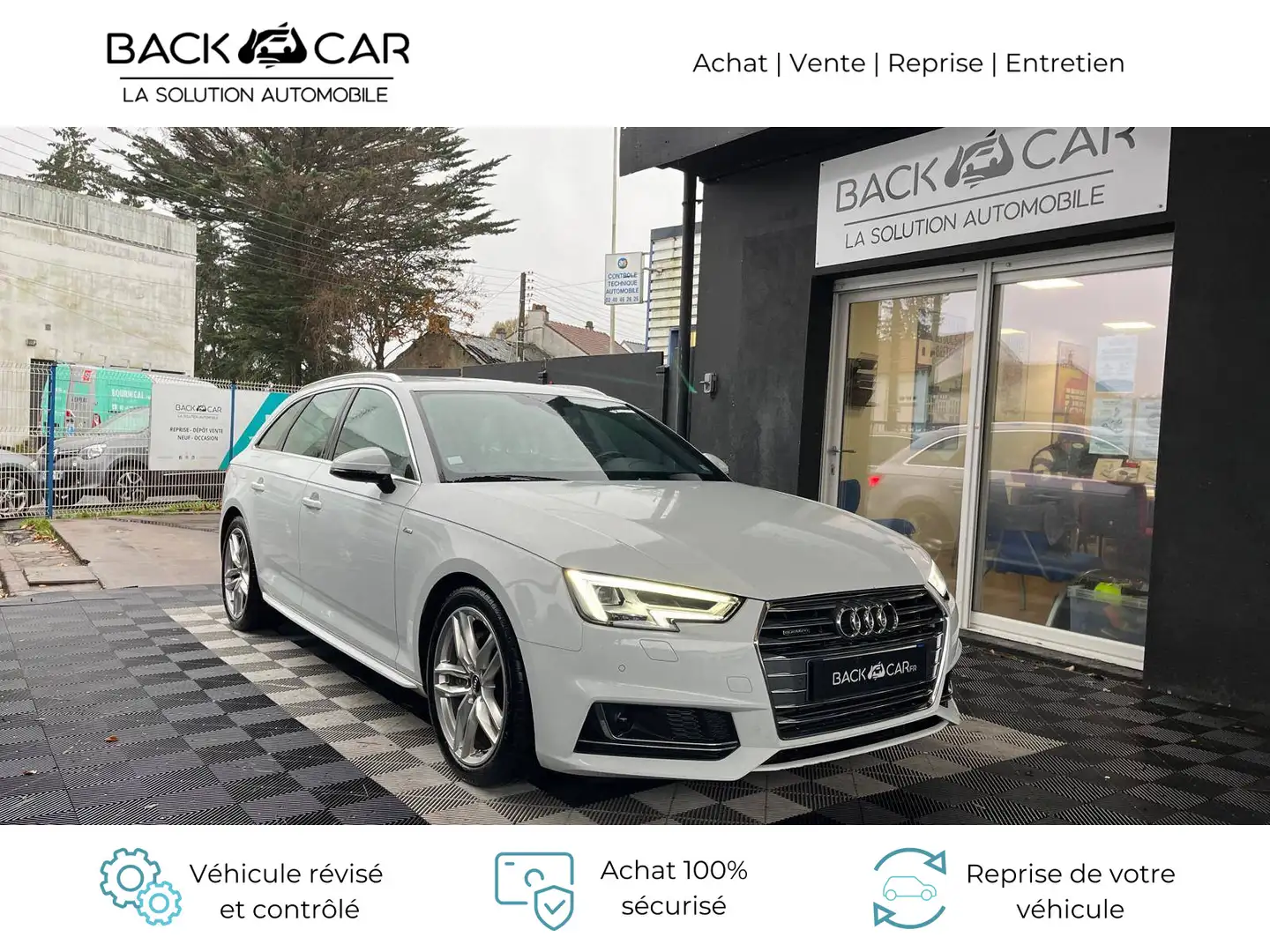 Audi A4 V6 3.0 TDI 218 S tronic 7 Quattro Sport Blanc - 1