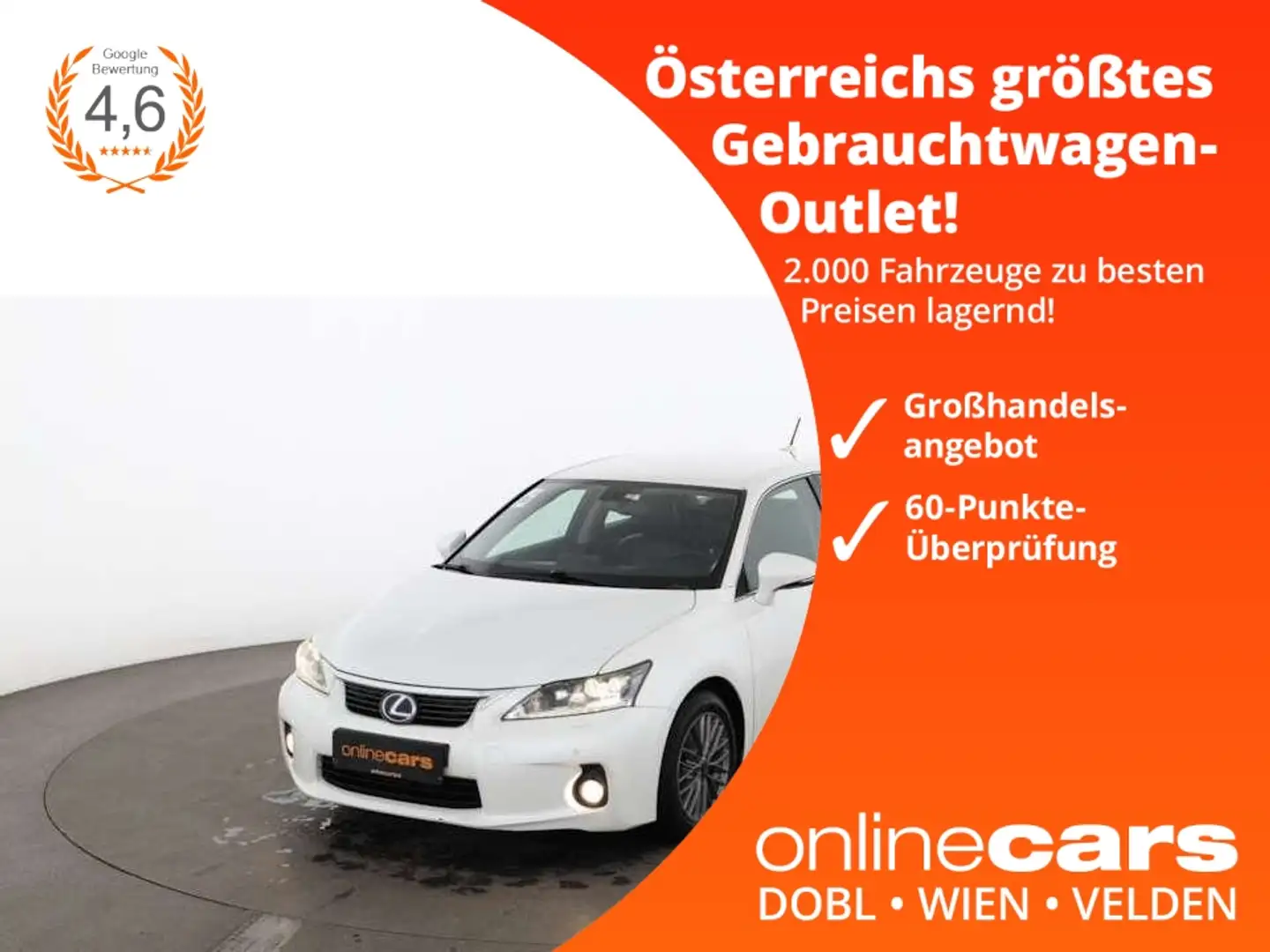 Lexus CT 200h Aut NAVI LEDER SITZHZG KLIMA R-CAM PDC White - 1