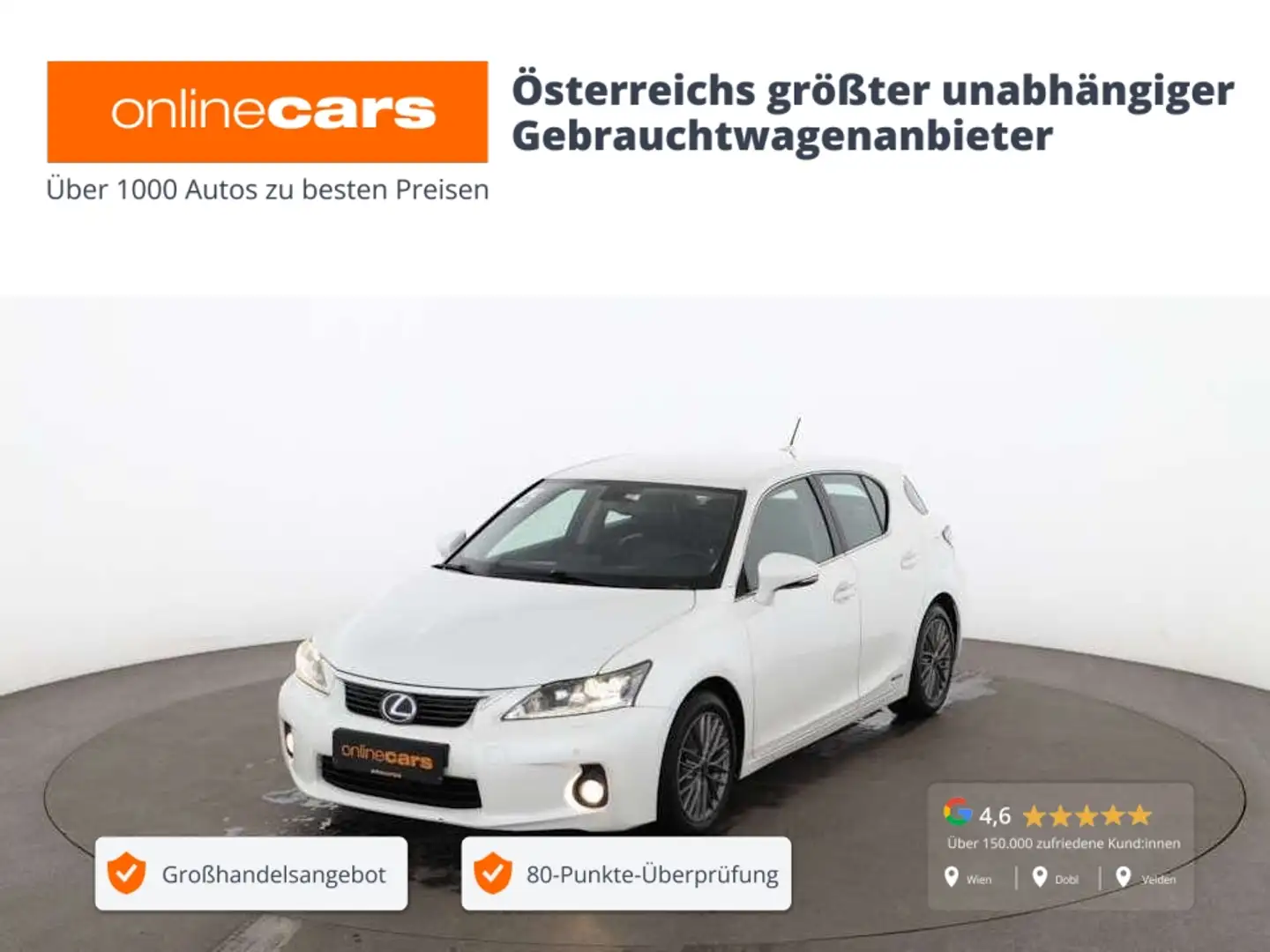 Lexus CT 200h Aut NAVI LEDER SITZHZG KLIMA R-CAM PDC Wit - 1