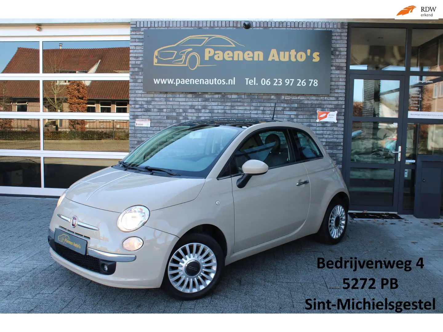 Fiat 500 1.2 Lounge Cappuccino, Leer, City, Automaat, Multi - 1