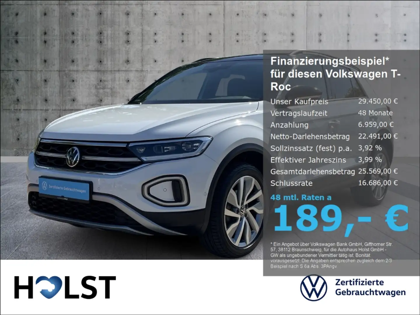 Volkswagen T-Roc 2.0TDI MOVE IQ.LIGHT ACC RüFaKa Digtl. Cockpit Weiß - 1