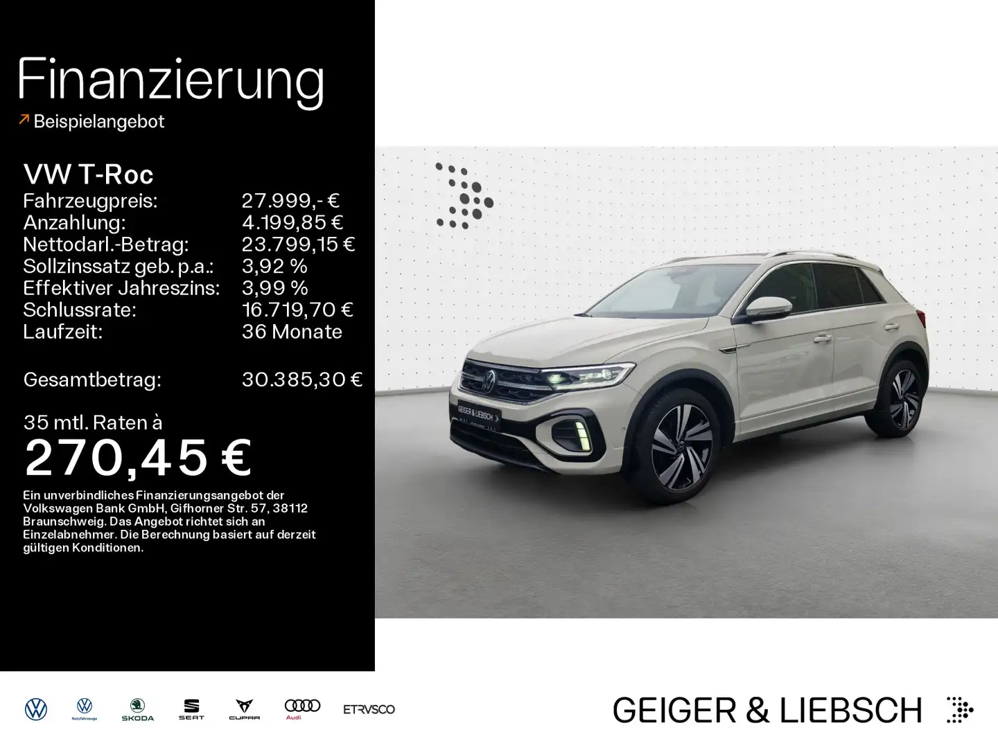 Volkswagen T-Roc T-ROC 1.5 TSI DSG R-LINE*AHK*KAMERA*PDC*SHZ*NAVI Grijs - 1