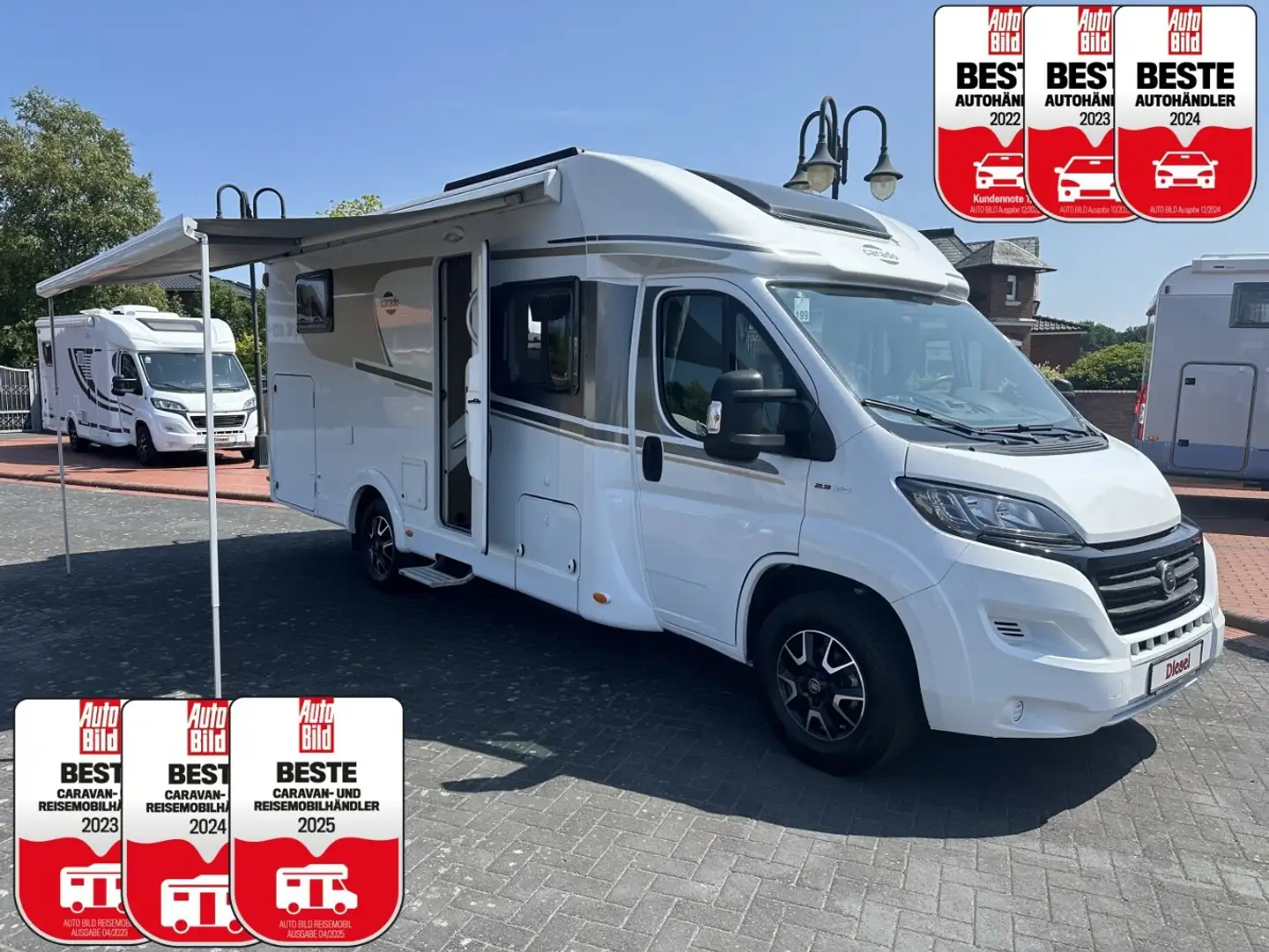Carado T448 +AHK+Wechselrichter+Solar+TV+Hubbett+ Weiß - 1