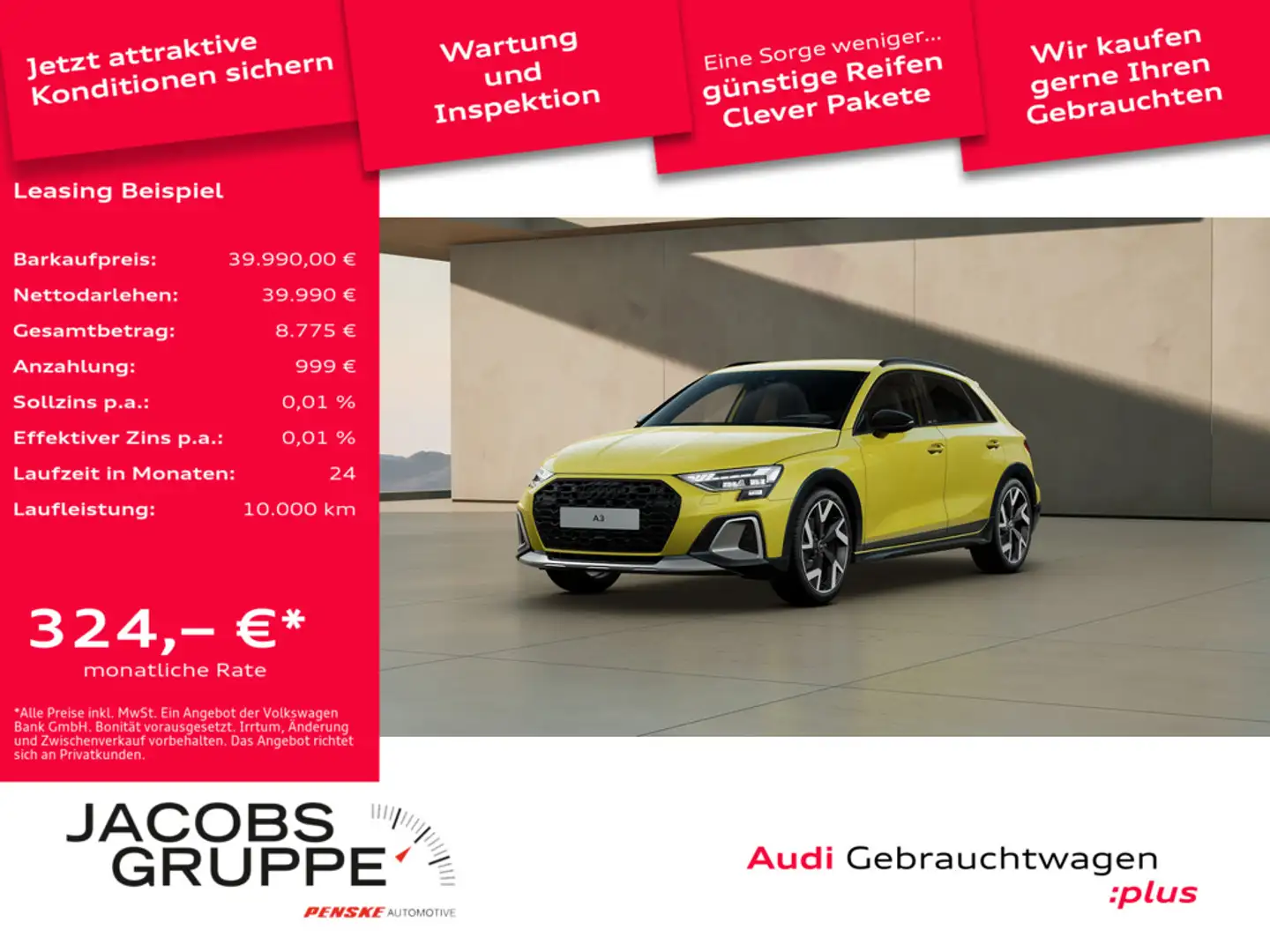 Audi A3 allstreet 35 TFSI S tronic 19Zoll*Head-up*Matrix*V Gelb - 1