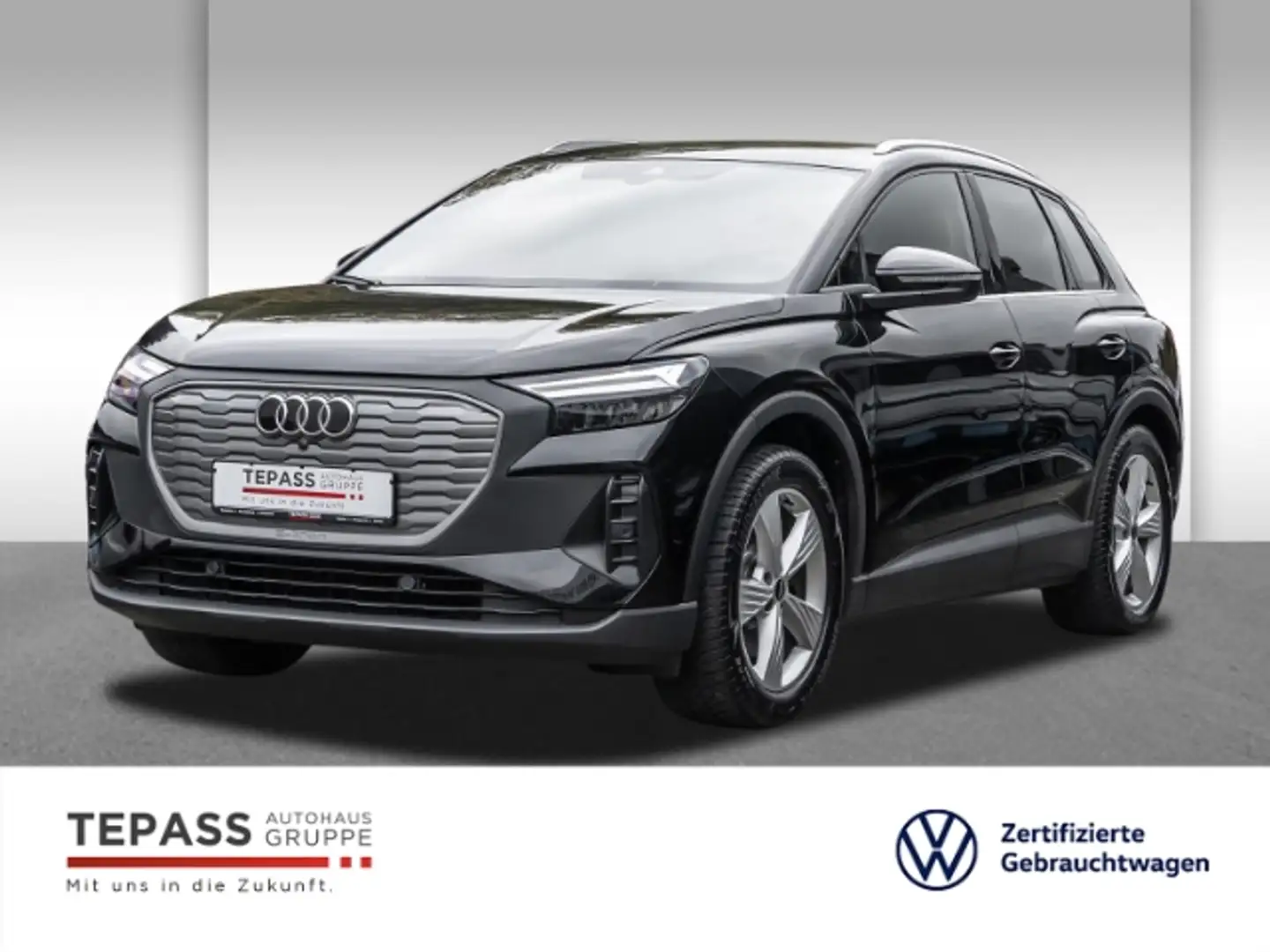 Audi Q4 e-tron 40 basis NAVI KLIMA LED AHK REAR VIEW FELGEN Schwarz - 1