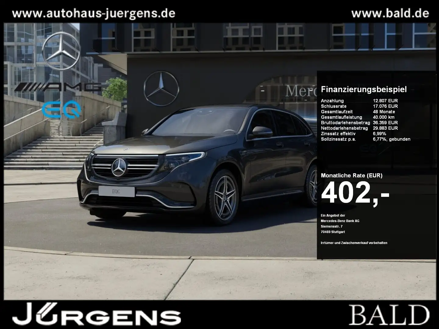 Mercedes-Benz EQC 400 4M AMG-Sport/MLB/360/SHD/AHK/Distr/19' Grau - 1