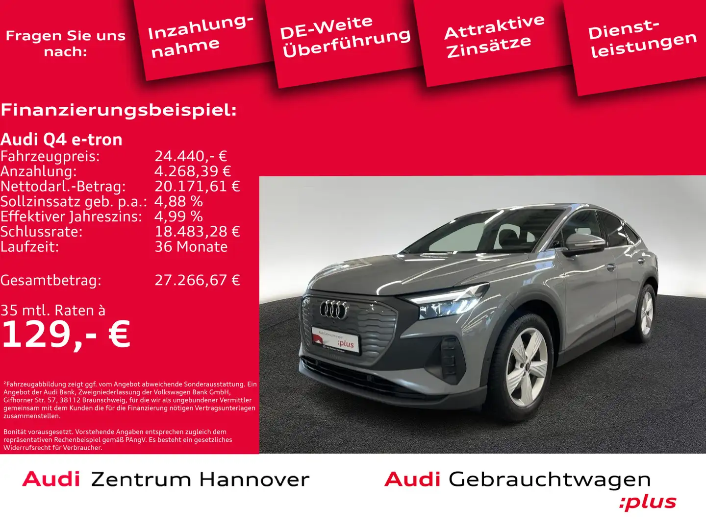 Audi Q4 e-tron Sportback 35 Kamera LED virtual Keyles Grau - 1