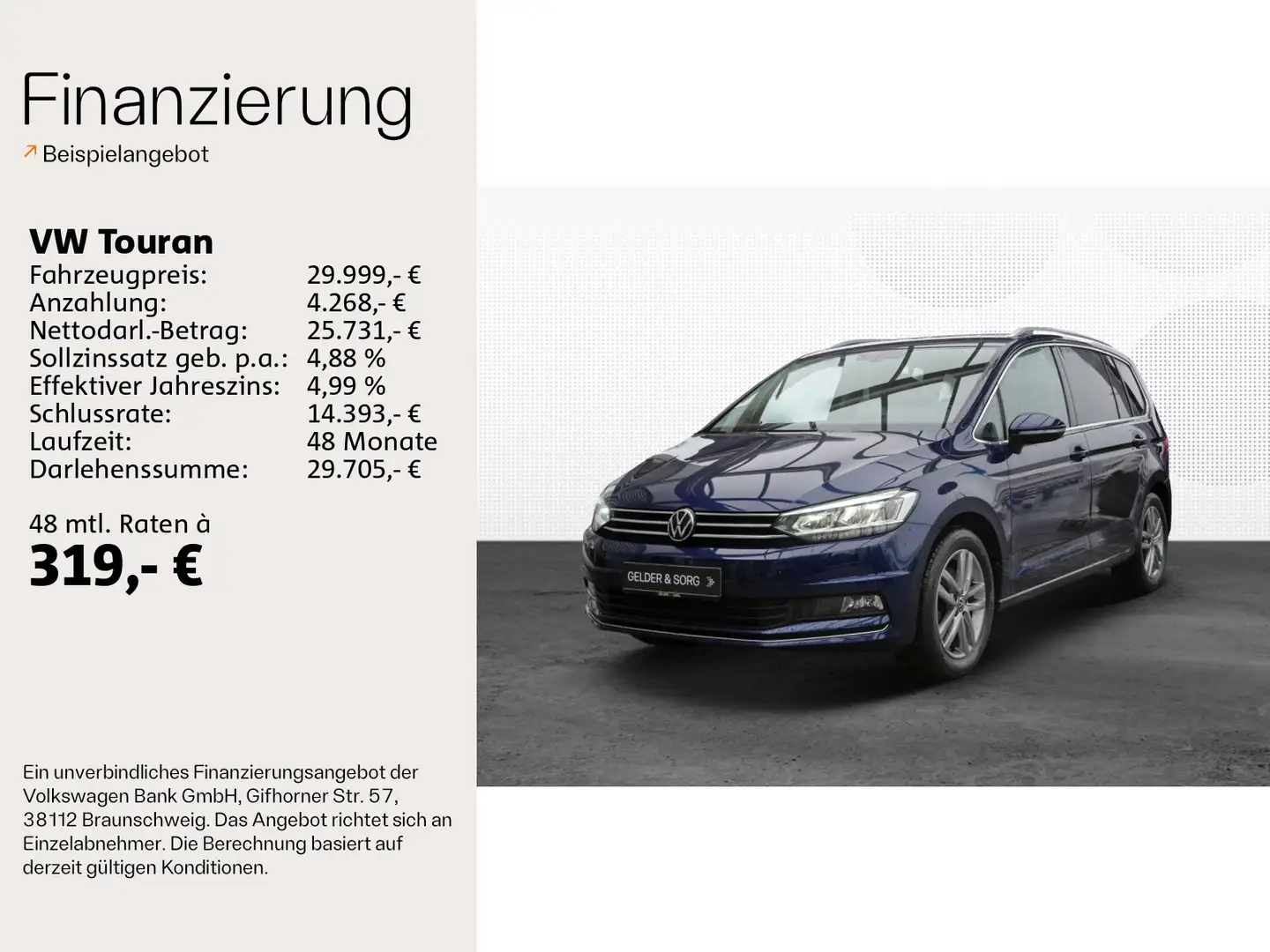 Volkswagen Touran 2.0 TDI Highline AHK|ACC|LED|Navi|Sport Bleu - 1