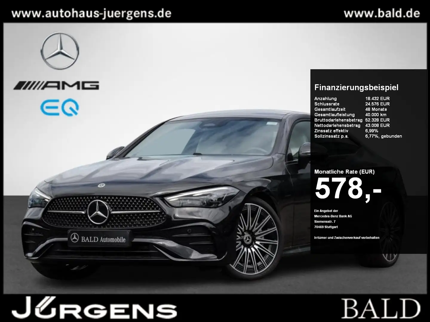 Mercedes-Benz CLE 300 4M Coupé AMG/Digital/Pano/Burm3D/Night Schwarz - 1