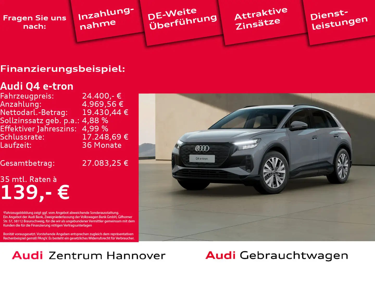 Audi Q4 e-tron 35 LED NAVI SPORTSITZ APS V+H Grigio - 1