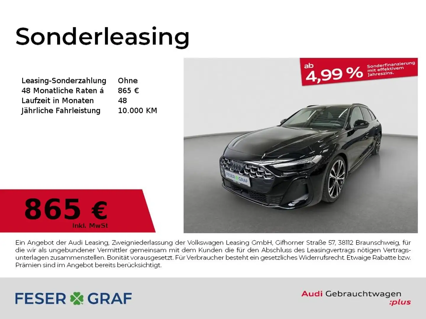 Audi A5 Avant quattro Pano LED Navi Schwarz - 1